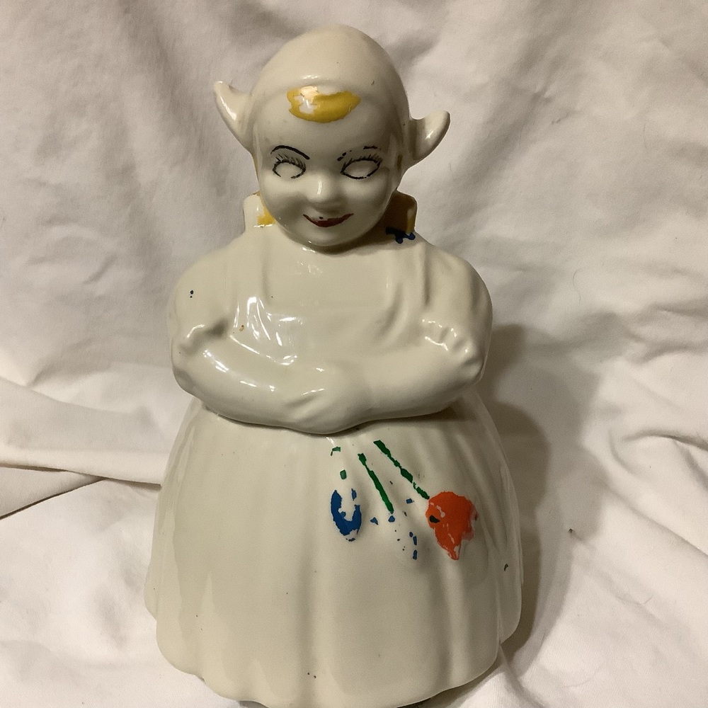 Vintage Dutch Lady Cookie Jar Early American Decor 12” Tall
